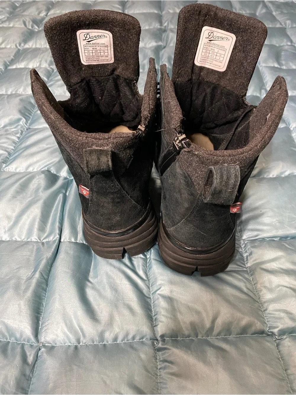 NWOT Danner Artic 600 Zip Men's Black Suede Waterproof Hiking Boots Sz 9.5.